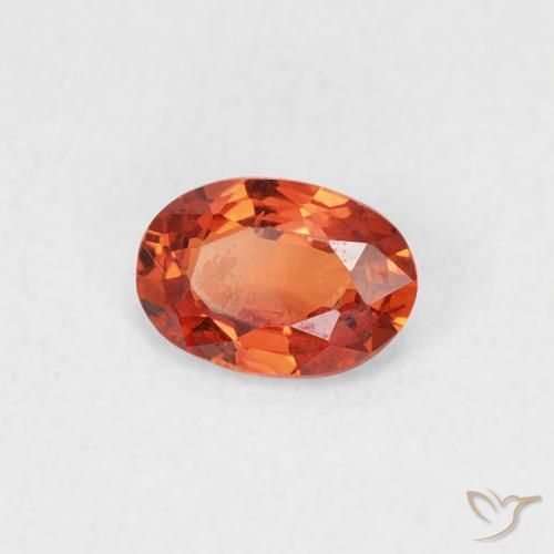 Saphir Orange rougeâtre naturelle ovale, 0.49 ct, VVS-VS