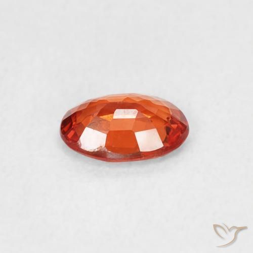Saphir Orange rougeâtre naturelle ovale, 0.49 ct, VVS-VS