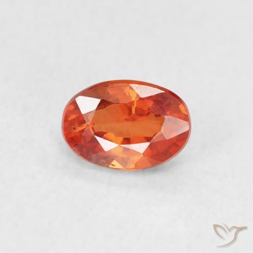 0.73ct Naturel Orange vif Saphir, ovale, VVS-VS