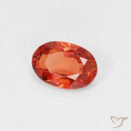 Saphir Orange moyen naturelle ovale, 0.51 ct, VVS-VS
