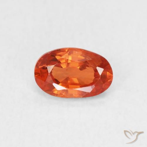 0.62ct Naturel Ambre orange Saphir, ovale, VS