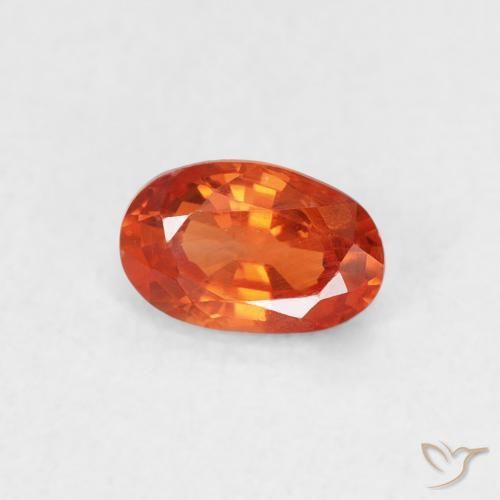Saphir Ambre orange naturelle ovale, 0.62 ct, VS