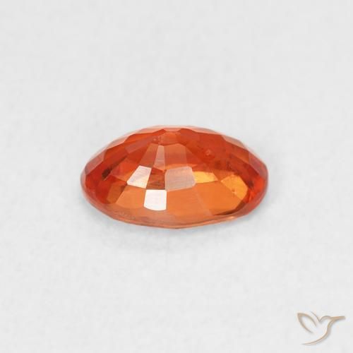 Saphir Ambre orange naturelle ovale, 0.62 ct, VS