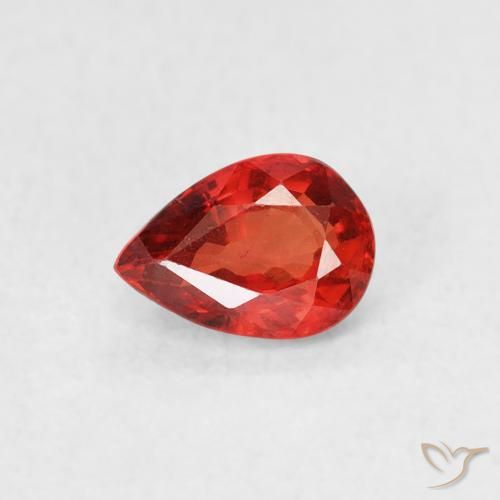 0.63ct Naturel Orange moyen Saphir, En forme de poire, VS