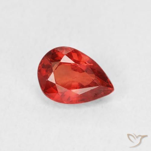 Saphir Orange moyen naturelle En forme de poire, 0.63 ct, VS