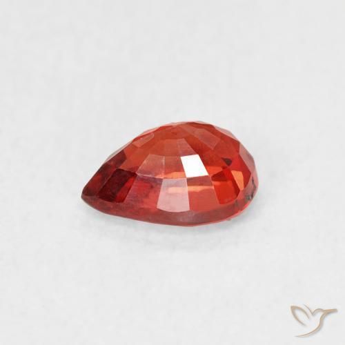 Saphir Orange moyen naturelle En forme de poire, 0.63 ct, VS