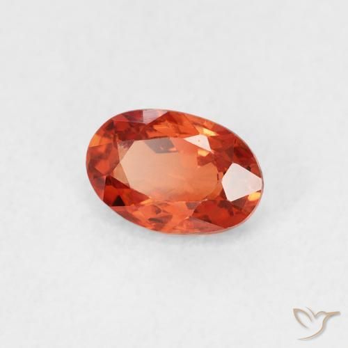 Saphir Orange feu naturelle ovale, 0.60 ct, VS