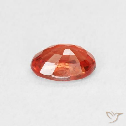 Saphir Orange feu naturelle ovale, 0.60 ct, VS