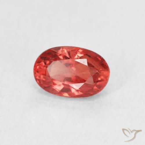 Saphir Rouge moyen naturelle ovale, 0.75 ct, VS