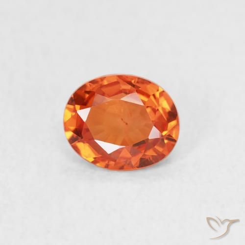 0.49ct Naturel Orange feu Saphir, ovale, VS