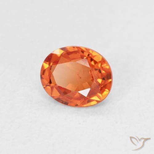 Saphir Orange feu naturelle ovale, 0.49 ct, VS