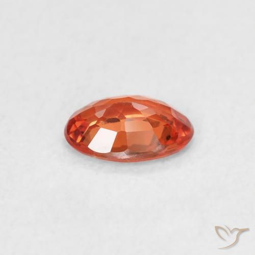 Saphir Orange feu naturelle ovale, 0.48 ct, VS