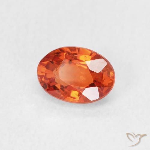 Saphir Orange feu naturelle ovale, 0.73 ct, VS
