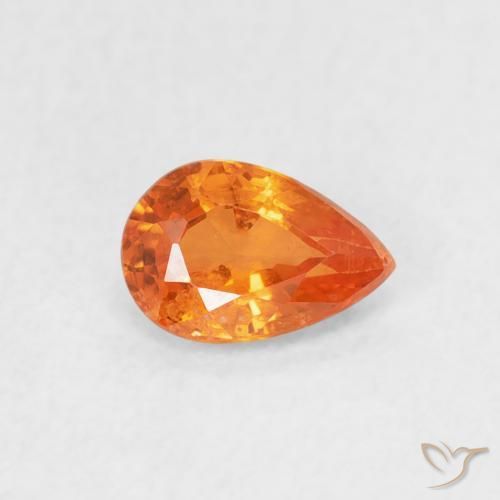 0.54ct Naturel Orange vif Saphir, En forme de poire, VS