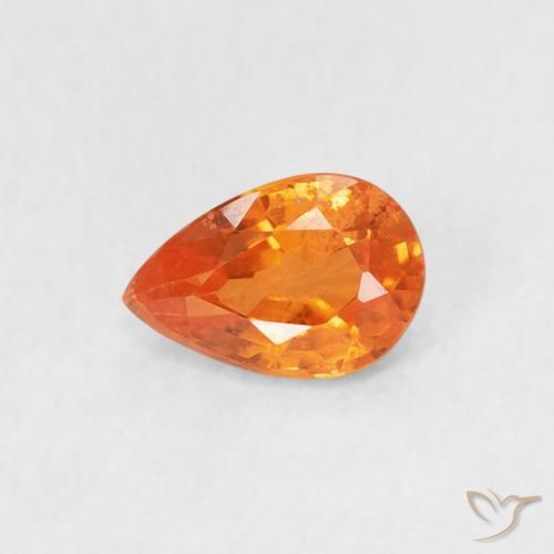 Saphir Orange vif naturelle En forme de poire, 0.54 ct, VS