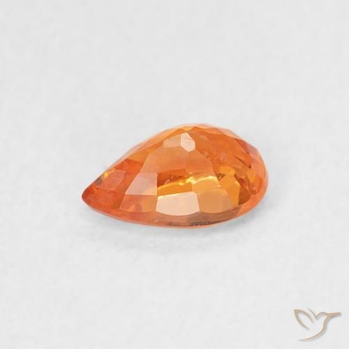 Saphir Orange vif naturelle En forme de poire, 0.54 ct, VS