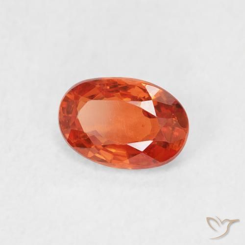 Saphir Orange moyen naturelle ovale, 0.63 ct, VS