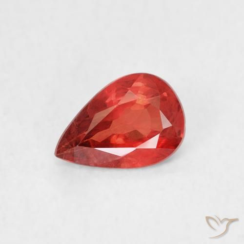 Saphir Rouge cramoisi vif naturelle En forme de poire, 0.48 ct, VS