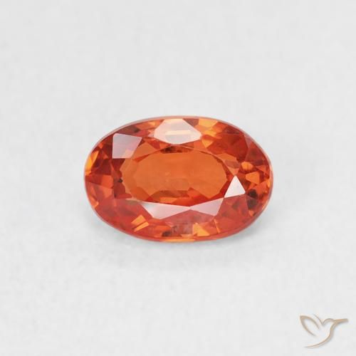0.77ct Naturel Orange rougeâtre Saphir, ovale, VS, Photo A