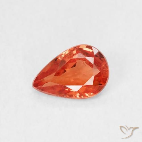 0.44ct Naturel Orange feu Saphir, En forme de poire, VS