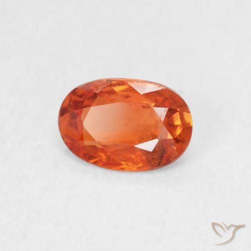 Saphir Orange feu naturelle ovale, 0.57 ct, VS