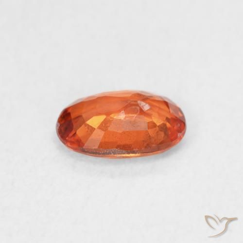 Saphir Orange feu naturelle ovale, 0.57 ct, VS