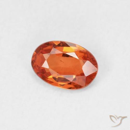 Saphir Ambre orange naturelle ovale, 0.52 ct, VVS-VS