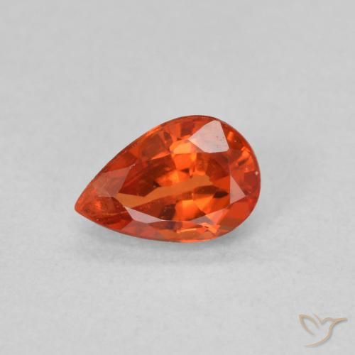 0.52ct Naturel Orange rougeâtre Saphir, En forme de poire, VVS-VS