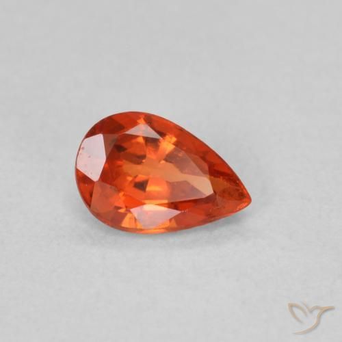 Saphir Orange rougeâtre naturelle En forme de poire, 0.52 ct, VVS-VS