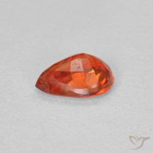 Saphir Orange rougeâtre naturelle En forme de poire, 0.52 ct, VVS-VS