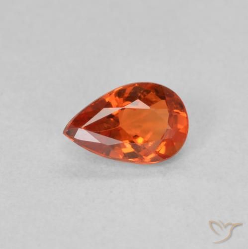 0.46ct Naturel Orange rougeâtre Saphir, En forme de poire, VVS-VS