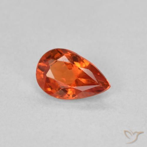 Saphir Orange rougeâtre naturelle En forme de poire, 0.46 ct, VVS-VS