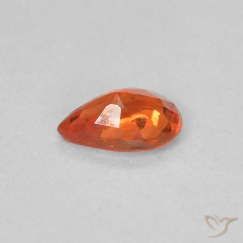 Saphir Orange rougeâtre naturelle En forme de poire, 0.46 ct, VVS-VS