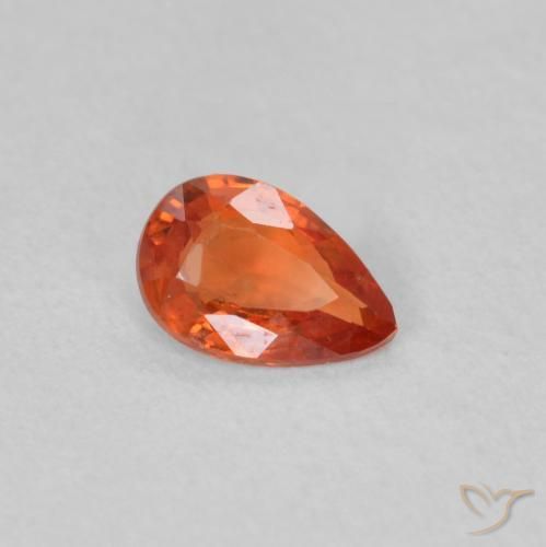 Saphir Orange rougeâtre naturelle En forme de poire, 0.40 ct, VS