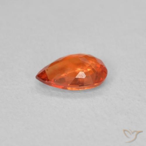 Saphir Orange rougeâtre naturelle En forme de poire, 0.40 ct, VS