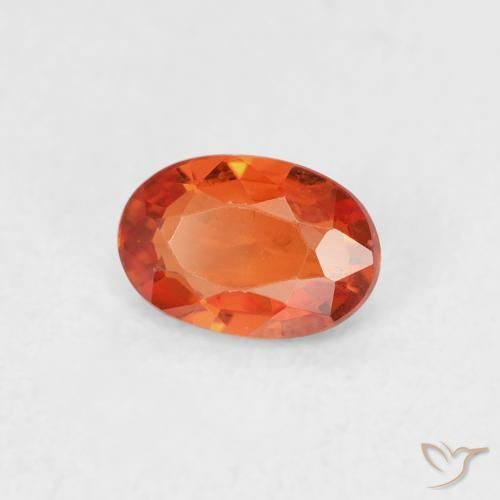 Saphir Ambre orange naturelle ovale, 0.55 ct, VVS