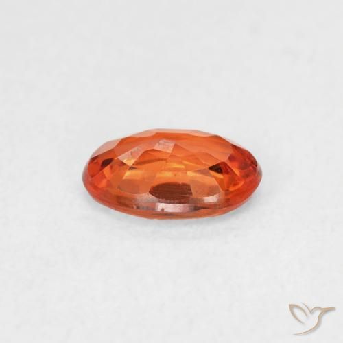 Saphir Ambre orange naturelle ovale, 0.55 ct, VVS