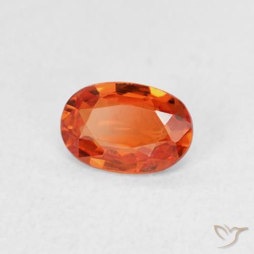 Saphir Orange feu naturelle ovale, 0.52 ct, VVS