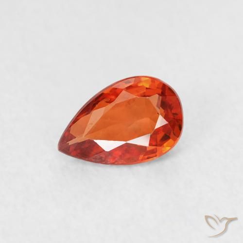 0.49ct Naturel Orange rougeâtre Saphir, En forme de poire, VVS