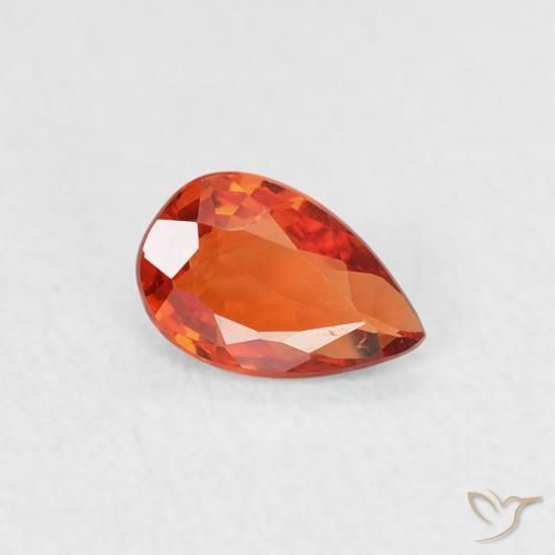 Saphir Orange rougeâtre naturelle En forme de poire, 0.49 ct, VVS