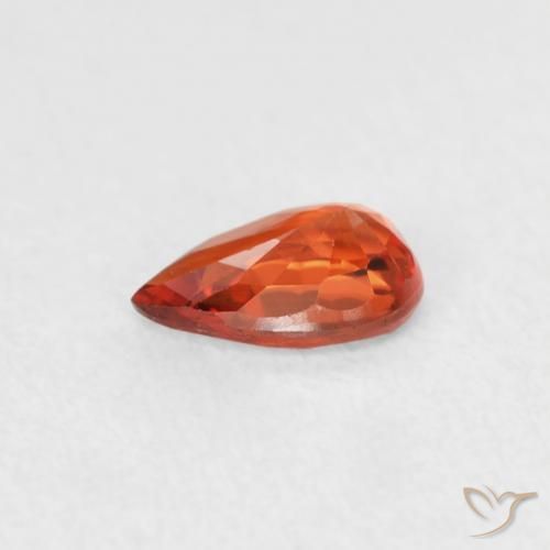 Saphir Orange rougeâtre naturelle En forme de poire, 0.49 ct, VVS