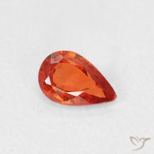 Saphir Orange rougeâtre naturelle En forme de poire, 0.49 ct, VVS