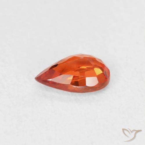 Saphir Orange rougeâtre naturelle En forme de poire, 0.49 ct, VVS