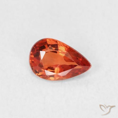 Saphir Orange rougeâtre naturelle En forme de poire, 0.39 ct, VVS