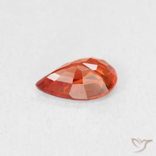 Saphir Orange rougeâtre naturelle En forme de poire, 0.39 ct, VVS