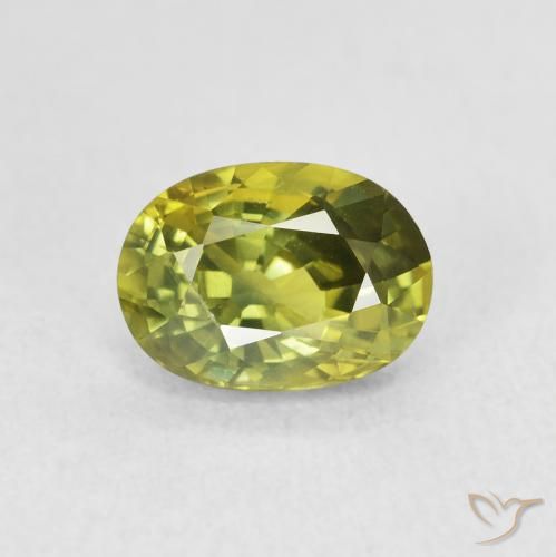 2.04ct Naturel Vert jaunâtre Saphir, ovale, VVS-VS