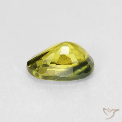 Saphir Vert jaunâtre naturelle ovale, 2.04 ct, VVS-VS