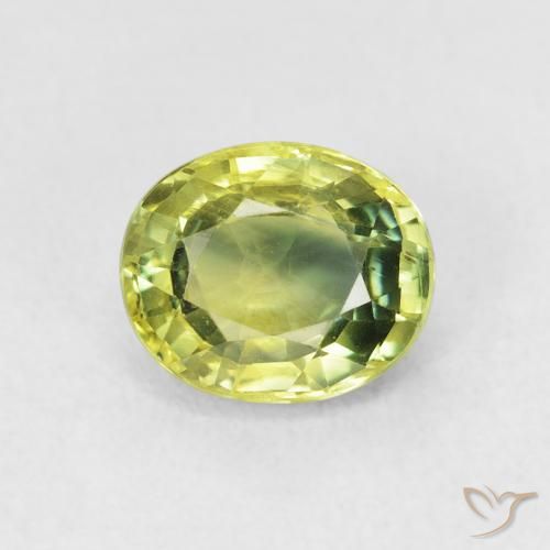 2.00ct Naturel Medium Light Green Saphir, ovale, VVS-VS