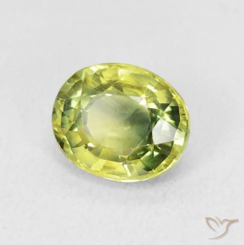 Saphir Medium Light Green naturelle ovale, 2.00 ct, VVS-VS