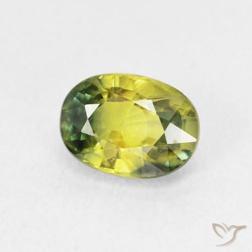 Saphir Vert chaud et terreux naturelle ovale, 1.75 ct, VVS-VS
